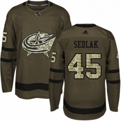 Youth Adidas Columbus Blue Jackets 45 Lukas Sedlak Premier Green Salute to Service NHL Jersey 