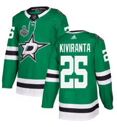 Men Adidas Dallas Stars 25 Joel Kiviranta Green Home Authentic 2020 Stanley Cup Final Stitched NHL Jersey