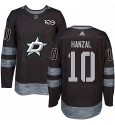 Mens Adidas Dallas Stars 10 Martin Hanzal Authentic Black 1917 2017 100th Anniversary NHL Jersey 