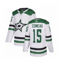 Mens Adidas Dallas Stars 15 Blake Comeau Authentic White Away NHL Jersey 