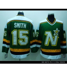 Stars #15 Bobby Smith Stitched Green CCM Throwback NHL Jersey