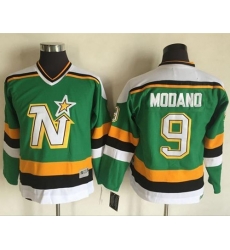 Stars #9 Mike Modano Green CCM Throwback Youth Stitched NHL Jersey