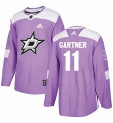 Youth Adidas Dallas Stars 11 Mike Gartner Authentic Purple Fights Cancer Practice NHL Jersey 