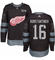 Mens Adidas Detroit Red Wings 16 Vladimir Konstantinov Premier Black 1917 2017 100th Anniversary NHL Jersey 