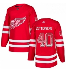 Mens Adidas Detroit Red Wings 40 Henrik Zetterberg Authentic Red Drift Fashion NHL Jersey 