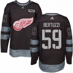 Mens Adidas Detroit Red Wings 59 Tyler Bertuzzi Premier Black 1917 2017 100th Anniversary NHL Jersey 