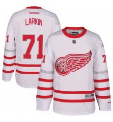 Red Wings #71 Dylan Larkin White Centennial Classic Stitched NHL Jersey