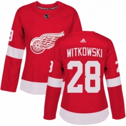 Womens Adidas Detroit Red Wings 28 Luke Witkowski Premier Red Home NHL Jersey 