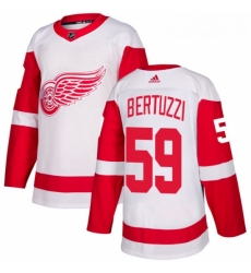 Womens Adidas Detroit Red Wings 59 Tyler Bertuzzi Authentic White Away NHL Jersey 