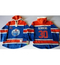 Edmonton Oilers #30 Ben Scrivens Light Blue Sawyer Hooded Sweatshirt Stitched NHL Jersey