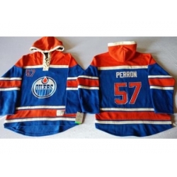 Edmonton Oilers #57 David Perron Light Blue Sawyer Hooded Sweatshirt Stitched NHL Jersey