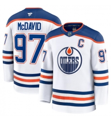 Men Edmonton Oilers 97 Connor McDavid White 2024 25 Away Stitched Hockey Jersey