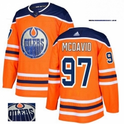 Mens Adidas Edmonton Oilers 97 Connor McDavid Authentic Orange Fashion Gold NHL Jersey 