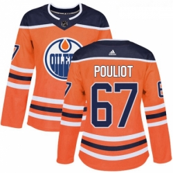 Womens Adidas Edmonton Oilers 67 Benoit Pouliot Authentic Orange Home NHL Jersey 