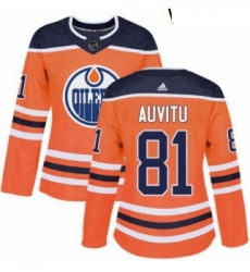 Womens Adidas Edmonton Oilers 81 Yohann Auvitu Authentic Orange Home NHL Jersey 