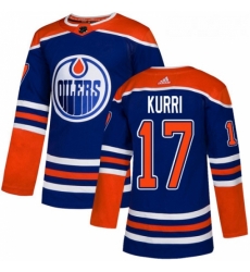 Youth Adidas Edmonton Oilers 17 Jari Kurri Authentic Royal Blue Alternate NHL Jersey 