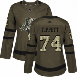 Womens Adidas Florida Panthers 74 Owen Tippett Authentic Green Salute to Service NHL Jersey 