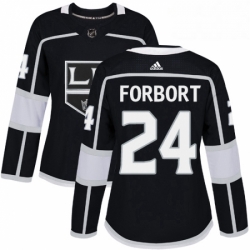 Womens Adidas Los Angeles Kings 24 Derek Forbort Authentic Black Home NHL Jersey 