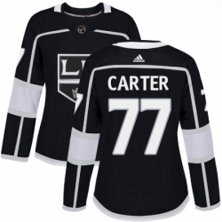 Womens Adidas Los Angeles Kings 77 Jeff Carter Authentic Black Home NHL Jersey 