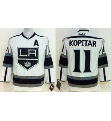 Kids Los Angeles Kings 11 Anze Kopitar White NHL Jerseys