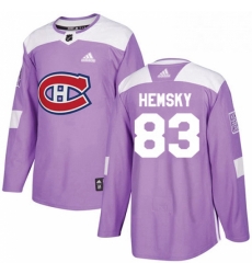 Mens Adidas Montreal Canadiens 83 Ales Hemsky Authentic Purple Fights Cancer Practice NHL Jersey 