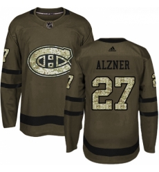 Youth Adidas Montreal Canadiens 27 Karl Alzner Premier Green Salute to Service NHL Jersey 