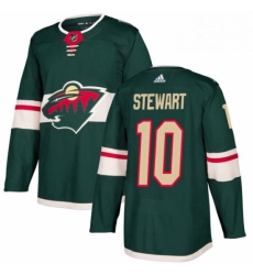 Mens Adidas Minnesota Wild 10 Chris Stewart Premier Green Home NHL Jersey 