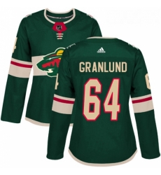 Womens Adidas Minnesota Wild 64 Mikael Granlund Premier Green Home NHL Jersey 