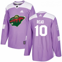 Youth Adidas Minnesota Wild 10 Matt Read Authentic Purple Fights Cancer Practice NHL Jersey 