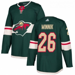 Youth Adidas Minnesota Wild 26 Daniel Winnik Premier Green Home NHL Jersey 