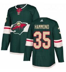 Youth Adidas Minnesota Wild 35 Andrew Hammond Premier Green Home NHL Jersey 