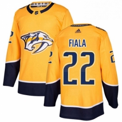 Mens Adidas Nashville Predators 22 Kevin Fiala Authentic Gold Home NHL Jersey 