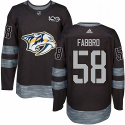 Mens Adidas Nashville Predators 58 Dante Fabbro Authentic Black 1917 2017 100th Anniversary NHL Jersey 