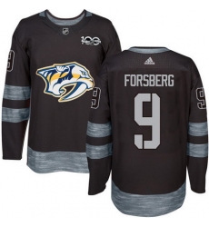 Predators #9 Filip Forsberg Black 1917 2017 100th Anniversary Stitched NHL Jersey