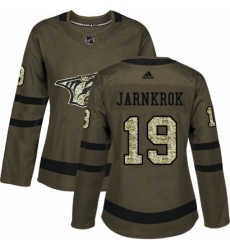 Womens Adidas Nashville Predators 19 Calle Jarnkrok Authentic Green Salute to Service NHL Jersey 