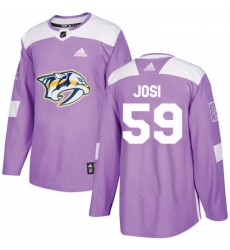 Youth Adidas Nashville Predators 59 Roman Josi Authentic Purple Fights Cancer Practice NHL Jersey 