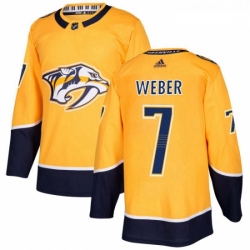 Youth Adidas Nashville Predators 7 Yannick Weber Authentic Gold Home NHL Jersey 