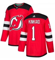 Youth Adidas New Jersey Devils 1 Keith Kinkaid Authentic Red Home NHL Jersey 