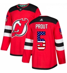 Youth Adidas New Jersey Devils 5 Dalton Prout Authentic Red USA Flag Fashion NHL Jersey 