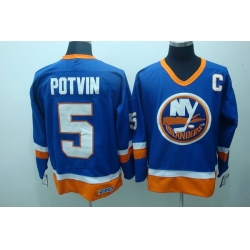 Islanders #5 Denis Potvin Stitched Baby Blue CCM Throwback NHL Jersey