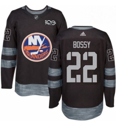 Mens Adidas New York Islanders 22 Mike Bossy Authentic Black 1917 2017 100th Anniversary NHL Jersey 