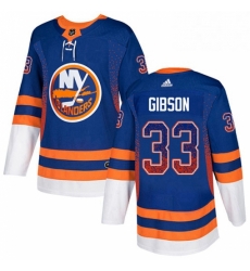 Mens Adidas New York Islanders 33 Christopher Gibson Authentic Royal Blue Drift Fashion NHL Jersey 