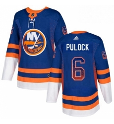 Mens Adidas New York Islanders 6 Ryan Pulock Authentic Royal Blue Drift Fashion NHL Jersey 