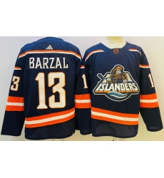 Men's New York Islanders #13 Mathew Barzal 2022 Navy Reverse Retro 2.0 Stitched Jersey