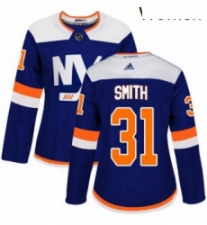 Womens Adidas New York Islanders 31 Billy Smith Premier Blue Alternate NHL Jersey 