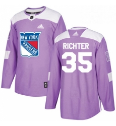 Mens Adidas New York Rangers 35 Mike Richter Authentic Purple Fights Cancer Practice NHL Jersey 