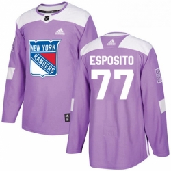 Mens Adidas New York Rangers 77 Phil Esposito Authentic Purple Fights Cancer Practice NHL Jersey 