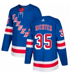 Youth Adidas New York Rangers 35 Mike Richter Premier Royal Blue Home NHL Jersey 