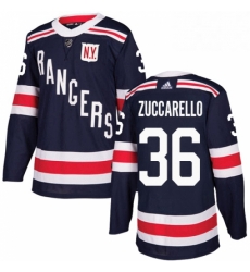 Youth Adidas New York Rangers 36 Mats Zuccarello Authentic Navy Blue 2018 Winter Classic NHL Jersey 