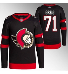 Men Ottawa Senators 71 Ridly Greig Black Premier Breakaway Stitched Jersey